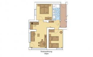Floor plan of Holiday Apartment 1